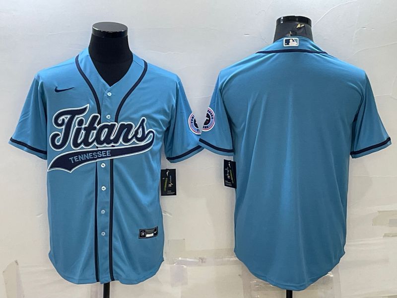 Men Tennessee Titans Blank Blue 2022 Nike Co branded NFL Jersey